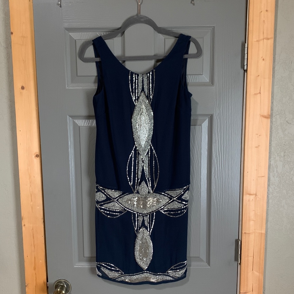 Women’s beaded navy dress